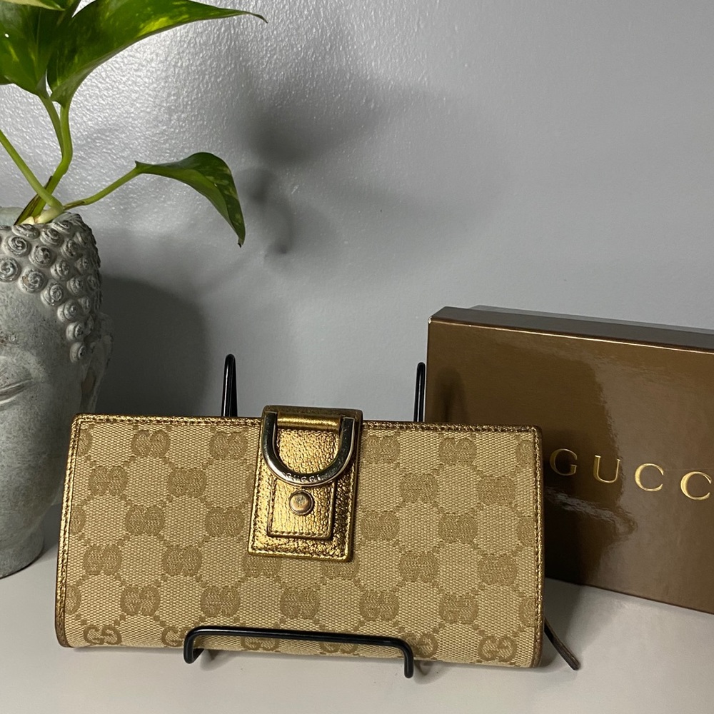 GUCCI GG Canvas Bifold Long Wallet